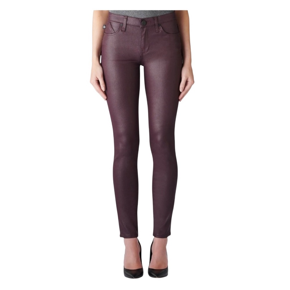 Rock & Republic Berlin Skinny Coated Speedwagon Jeans Burgundy